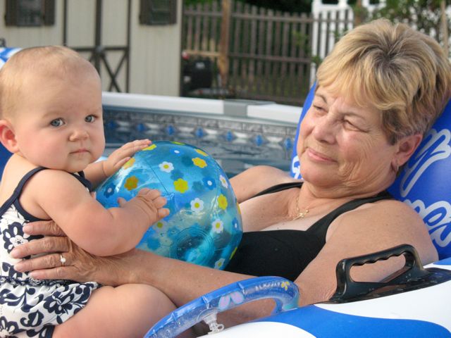 sarah and mom mom lounging