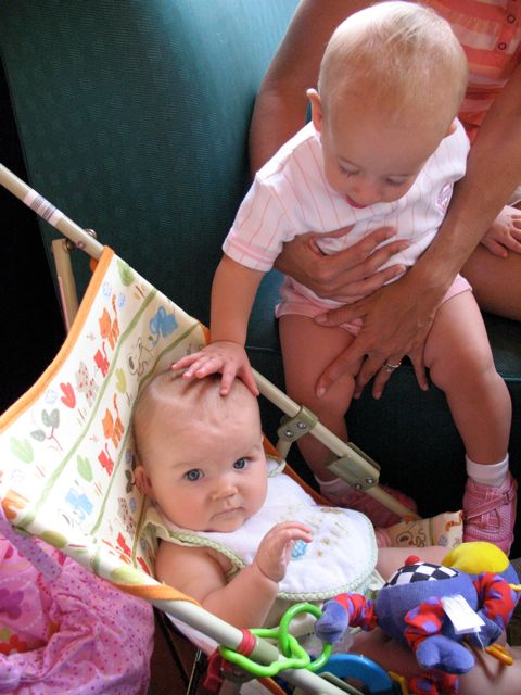 Ashley playing basketball with Sarah